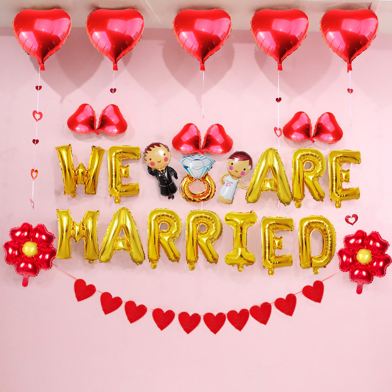 Romántica decoración de la boda globo suministros de la boda sala de boda propuesta escena diseño accesorios película de aluminio Paquete de globos