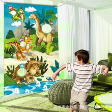 跨境电商新款恐龙沙包游戏旗儿童娱乐沙包投掷游戏挂旗横幅制作