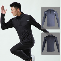 Men's Quick-Dry Long-Sleeve Exercise Set for Autumn/Winter, Breathable Running Top, Fitness, Children's Training, Group Purchase Uniform