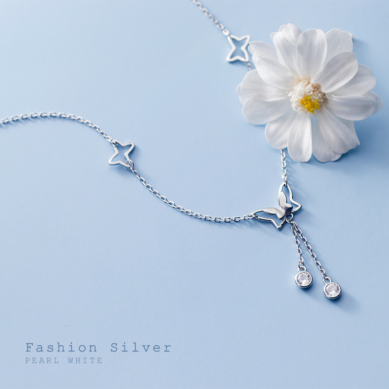Eloch S925 Ginza Sweet Butterfly Bracelet pequeña y fresca chica japonesa con diamantes con piernas de rosca S3153