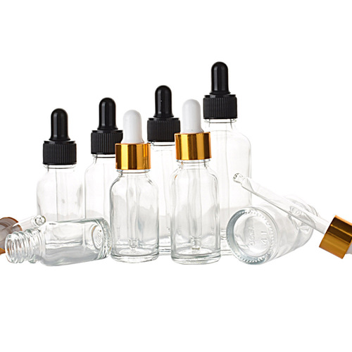 Essential oil bottle 5-100ML transparent glass dropper sub-bottle essential oil sub-pack nipple empty bottle medicated oil sample bottle
