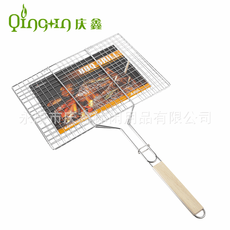 Fuente de la fábrica herramientas de barbacoa accesorios extra grande pescado a la parrilla clip plano nueve placa plana barbacoa red
