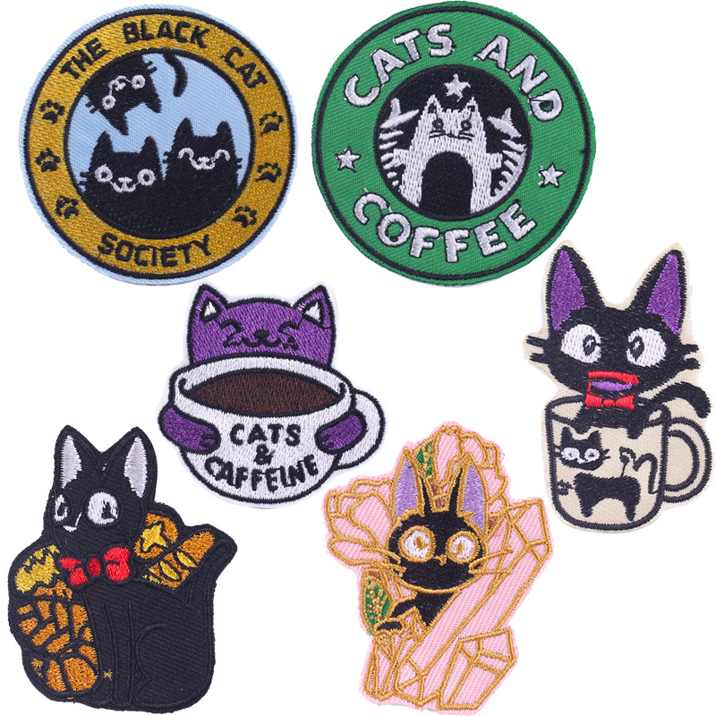 cartoon cat embroidery cloth sticker embroidery Patches sticker top T-shirt decorative sticker