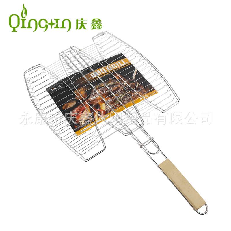Fuente de la fábrica extra grande tres peces barbacoa neto clip de pescado a la parrilla en forma de pescado Red de pescado a la parrilla de picnic al aire libre