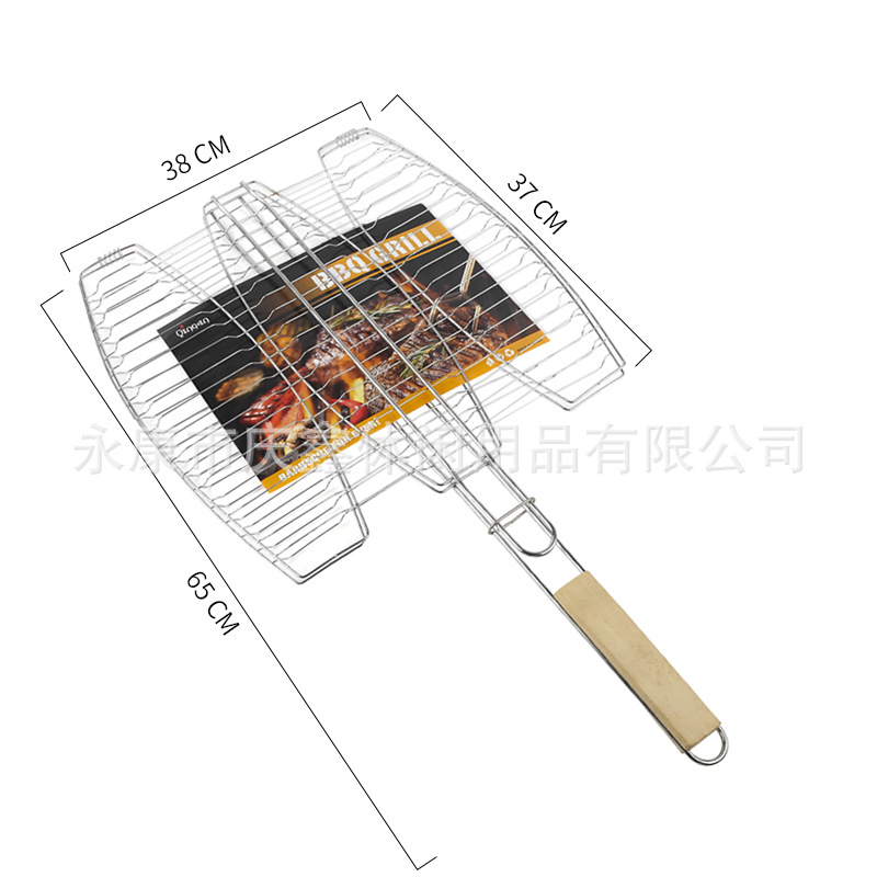 Fuente de la fábrica extra grande tres peces barbacoa neto clip de pescado a la parrilla en forma de pescado Red de pescado a la parrilla de picnic al aire libre image 5