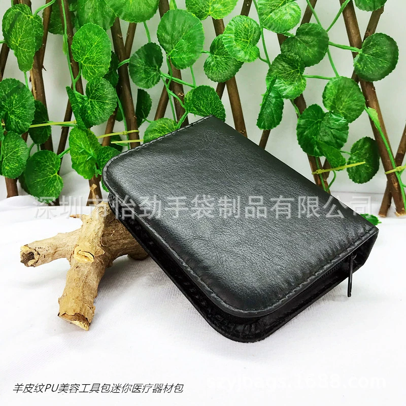 Сумка для косметических инструментов из искусственной кожи с узором из овчины, мини-сумка для медицинского оборудования, сумка для массажа головы, сумка для эссенции, клатч