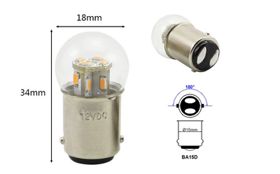 Dönmə işıqları: Light Motorcycle Bulb 48V - ba15d-6v-warm-white