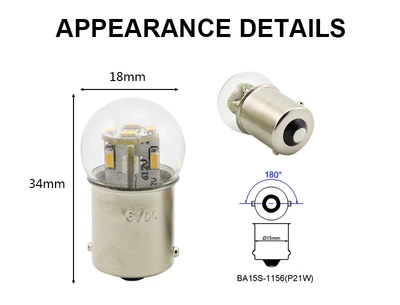 Led Light G18 Motorcycle Turn Signal Light Motorcycle Bulb 48V Led Bulb R5W Car Light (Dönmə işıqları) - ba15s-6v-warm-white