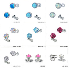 跨境歐美誇張皮膚穿刺埋釘 鋯石水鑽多種款式 316L鈦鋼飾品