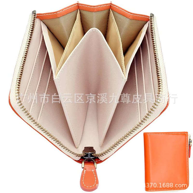 Factory wholesale cowhide Hiya coin purse spot Japanese leather men's and women's L word Zipper creative coin purse OEM