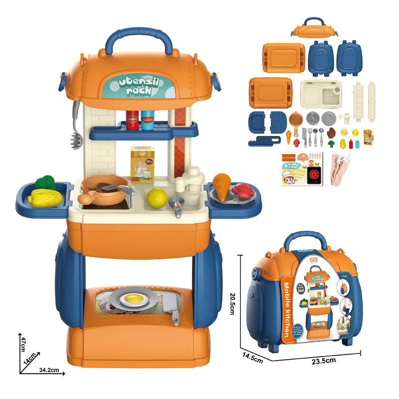 Juguetes de cocina para niños simulación de chicas maquillaje herramientas de cocina maleta de mesa de comedor conjunto de utensilios médicos