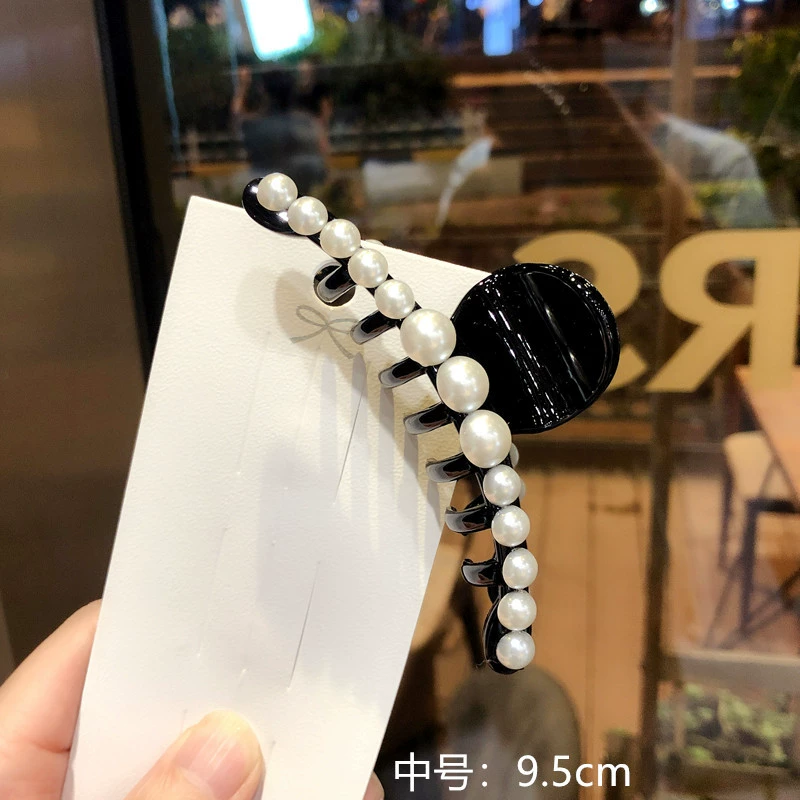 Зажим для волос Hairgrip краб с жемчужными акцентами, элегантный корейский стиль, различная форма