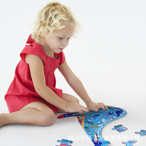 Manufacturer wholesale children's baby animal special-shaped puzzle cartoon puzzle enlightenment early education building block puzzle toy gift