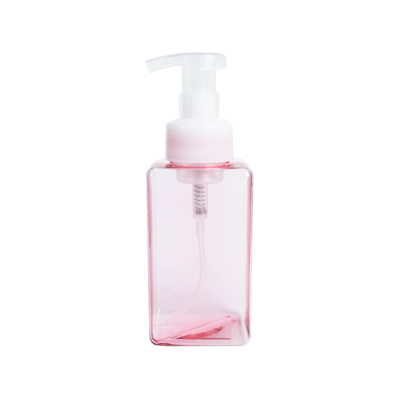 450mL Champú gel de ducha PETG mousse botella espumante botella cuadrada cosméticos sub-embalaje botella de espuma