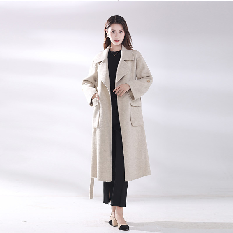 2022 Autumn/Winter New Double-Sided Wool Coat for Women, Mid-Length Woolen Jacket, Over-The-Knee Wholesale, Commuting Fashion, Versatile