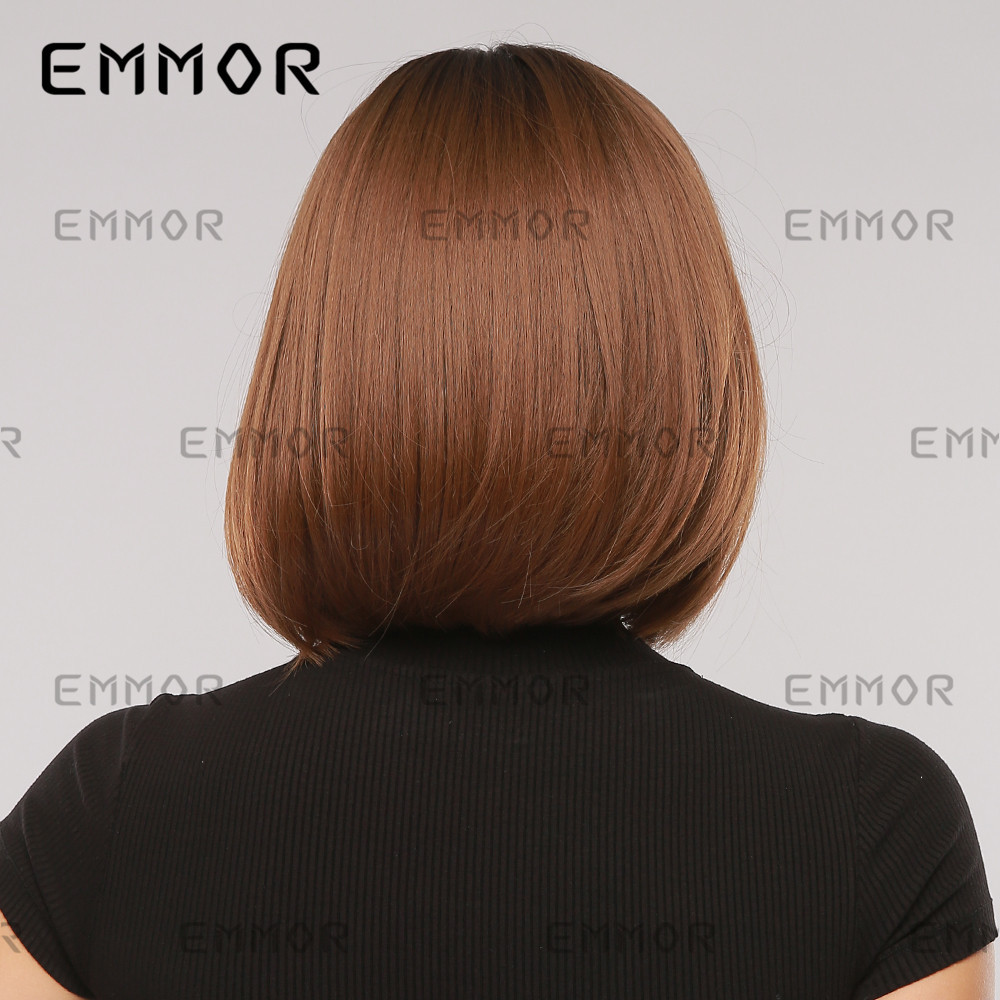 Emmor europeo y americano Amazon Comercio exterior peluca transfronteriza Gradiente de oro Pelo Corto BOB cabeza realista fibra química cubierta de la cabeza del pelo
