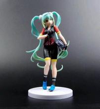 贼好玩初音未来Miku赛车初音单车服初音站姿车帽公仔摆件手办模型