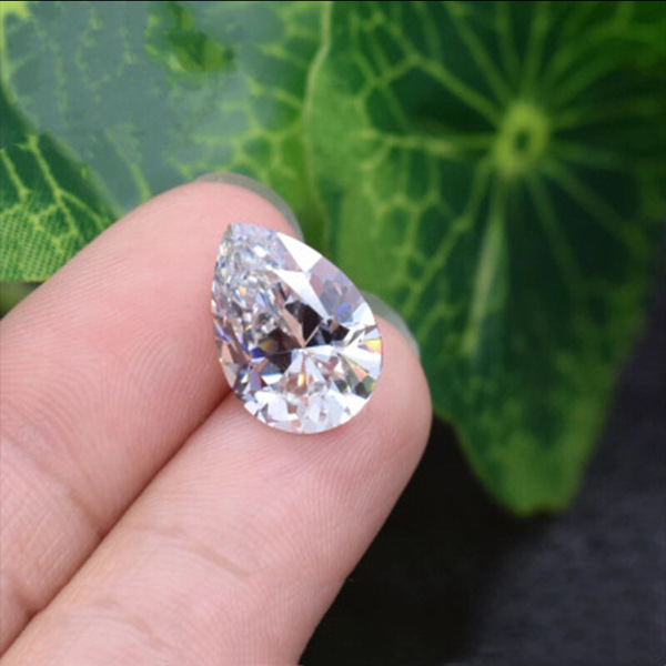 wish hot sale GRA D color Mosan diamond teardrop shape/pear shape ring ...