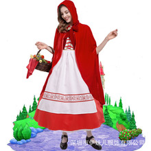 新款万圣节派对服装 小红帽 狼外婆 卖火柴的小女孩新款游戏制服