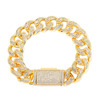 Solid bracelet, quality zirconium, box, European style, 750 sample gold, 16mm