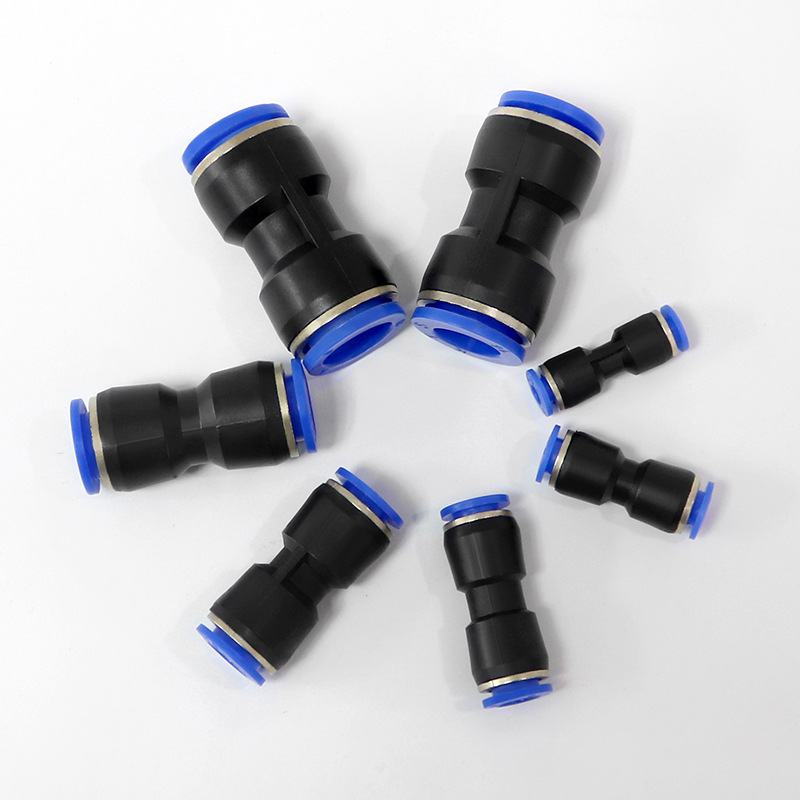 Tubería de aire directa de fábrica conector rápido PU8 conector neumático recto de plástico PU-4 6 10 12 14 intubación
