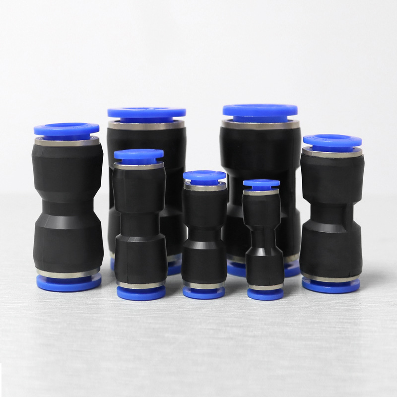 Tubería de aire directa de fábrica conector rápido PU8 conector neumático recto de plástico PU-4 6 10 12 14 intubación