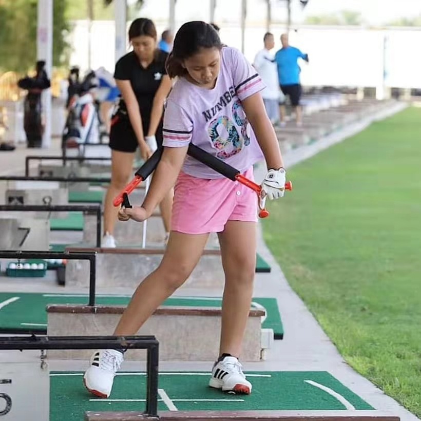 Golf giratorio swing entrenador codo derecho palo cintura vuelta cintura pelo fuerza bombeo mejorar la velocidad del swing postura correcta