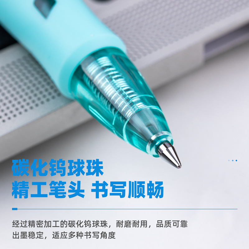 Deli S09 gel pluma Zhenshun deslizamiento de oficina gel pluma tipo de prensa 0,5mm estudiante escritura examen bolígrafo image 5