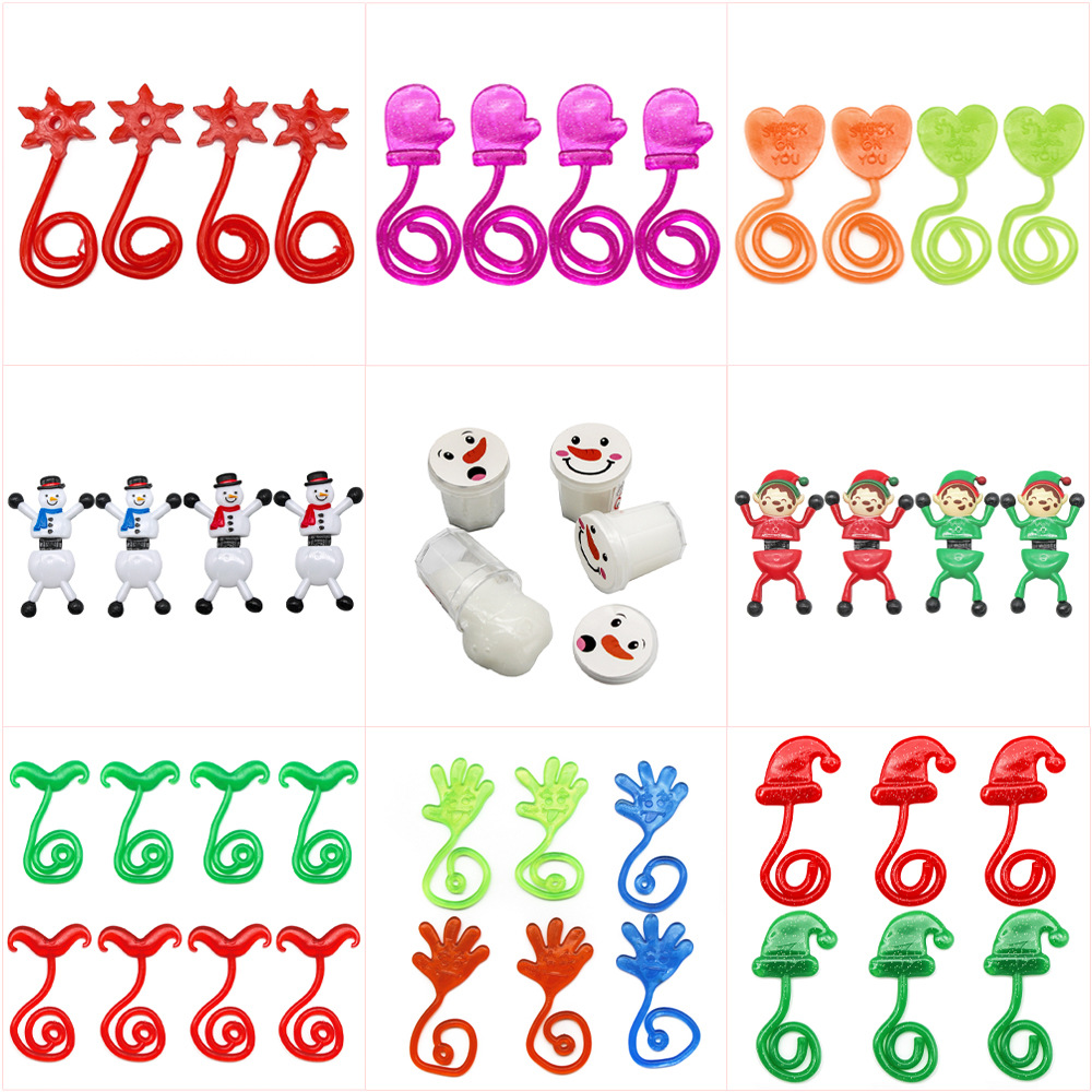 12 Navidad Día de San Valentín TPR Vent juguetes elástico retráctil pegajoso mano pared escalador catapulta Turquía