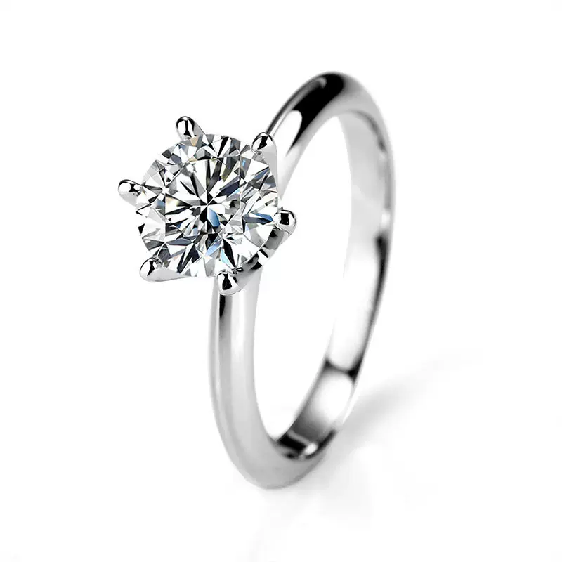钻石厂家铂金PT950皇冠经典四爪六爪IGI克拉女戒批发培育钻石戒指