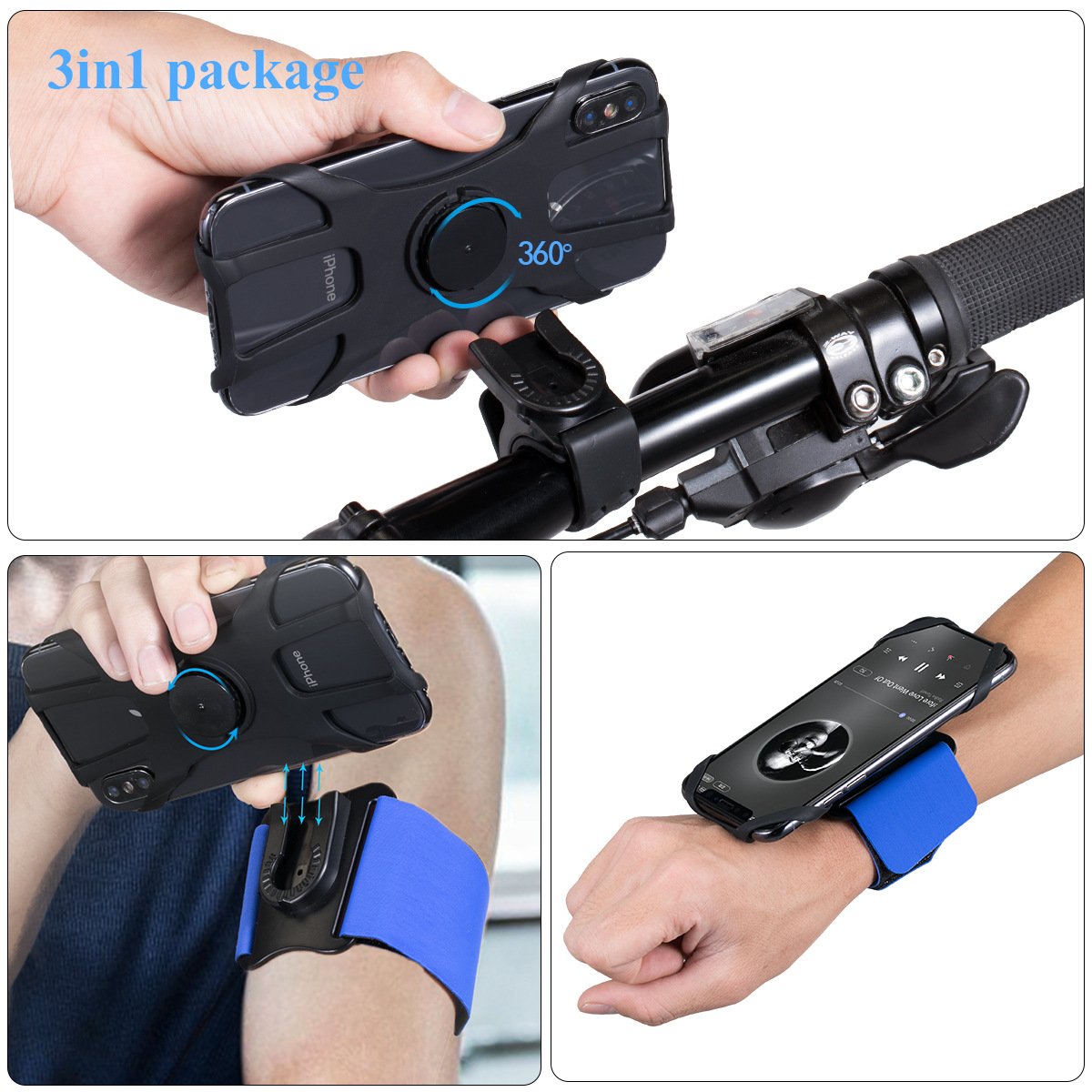 Rotating Running Mobile Phone Arm Belt Sports Mobile Phone Arm Cover Wrist Bag Men's Arm Bag Women's Arm Cover Bicycle Bracket