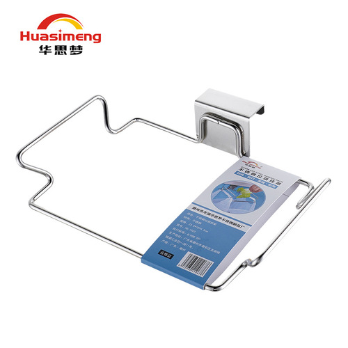 Cross-border direct selling multifunctional kitchen stainless steel garbage bag storage rack cabinet door back hangable rag garbage rack