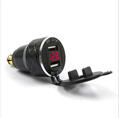 Suitable for Bmw Ducati European Mobil şarj cihazları - black-shell-red-display