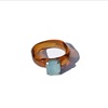 Brand design acrylic resin, ring with stone, Japanese and Korean, with gem