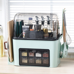 Manufacturer wholesale kitchen rack dustproof seasoning box seasoning jar bottle plastic storage rack knife holder chopstick cage