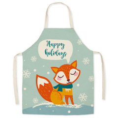 小狐狸圍裙 家用廚房家務圍裙 女防油污漬成人工作男女製作工作服