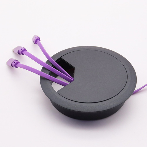 Concealed dustproof ABS plastic round wire box for computer office desk 50.53.60 Wiring hole box cover
