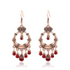 Beads, fashionable retro golden earrings, accessory with tassels, suitable for import, European style, wholesale