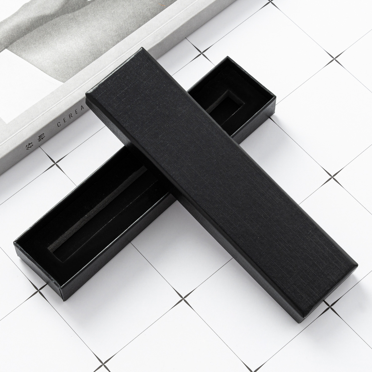 Fábrica al por mayor caja de pluma impresión logo Tapa Rectangular regalo caja de pluma embalaje caja de cartón al por mayor caja de la pluma