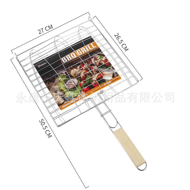 Los fabricantes suministran tres peces Red de barbacoa parrilla Red de pescado rack suministros de barbacoa utensilios de barbacoa