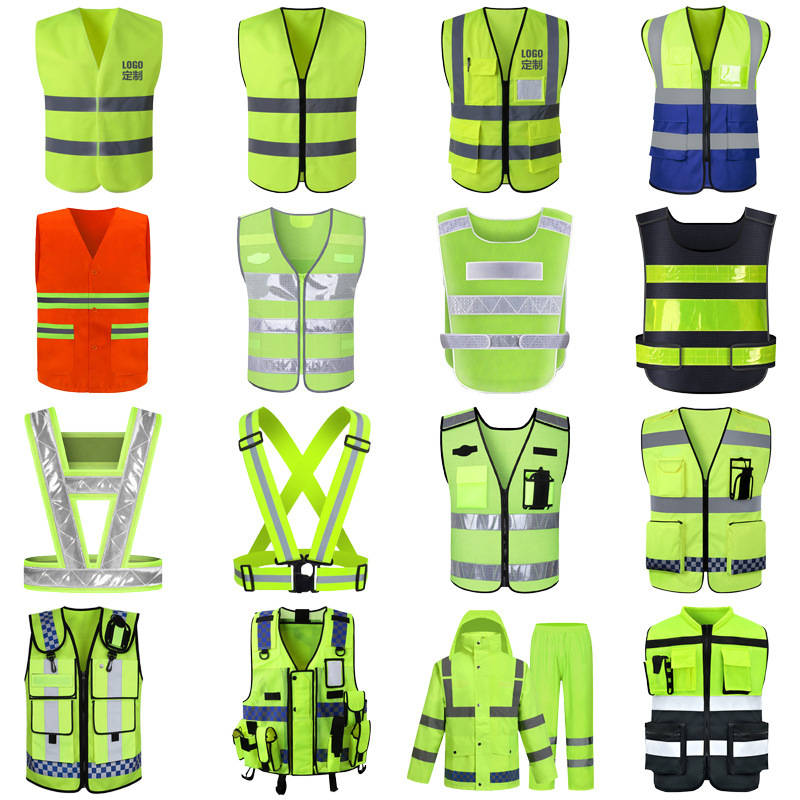 Reflective vest manufacturers construction site sanitation garden protection reflective vest multi-pocket reflective clothing printing