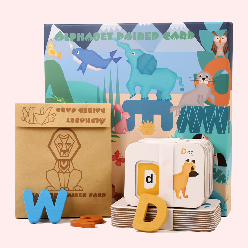 Rompecabezas de madera transfronterizos para niños de 1 a 6 años, para niñas y niños, tarjetas del alfabeto inglés para el desarrollo educativo e intelectual.