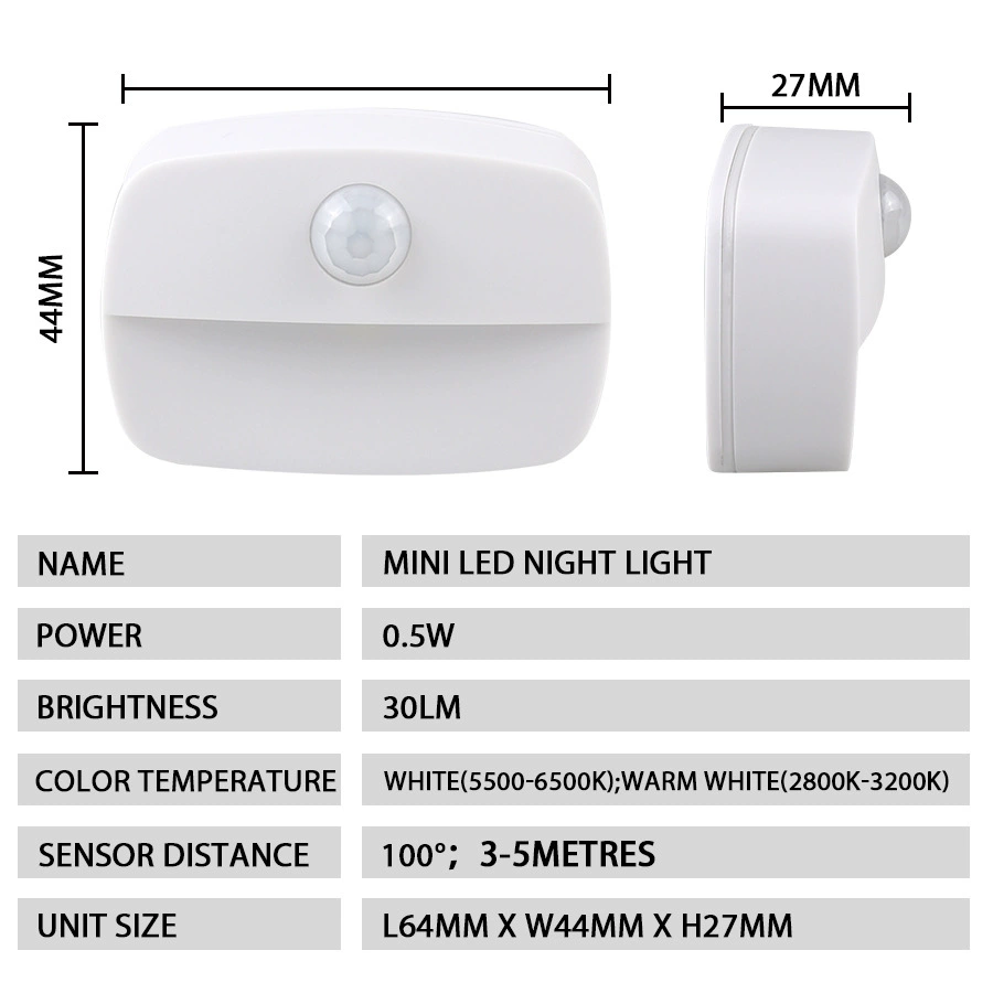 Smart physiological induction LED night light for stairs, bookcase for wardrobe, interior lighting
