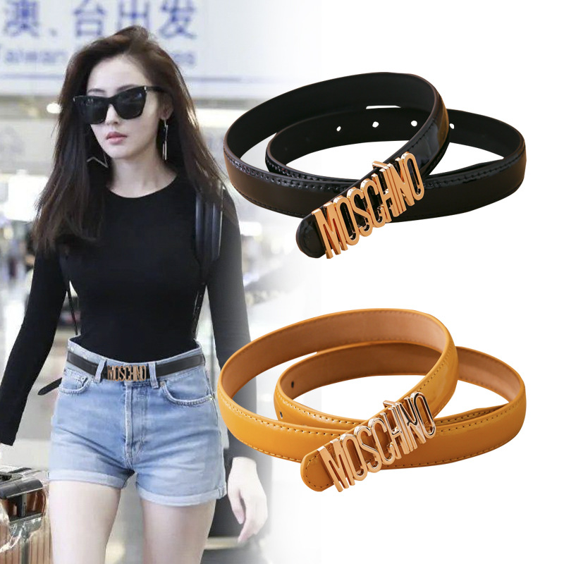 Simple Smooth Buckle Belt Women's Jeans All-match Skirt Fashion Trend Belt Thin Internet Celebrity Jeans Belt