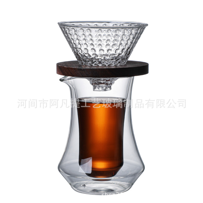 Suministro directo de fábrica nuevo de doble capa de vidrio cafetera de vidrio borosilicato compartir olla traje en stock suministro fijo