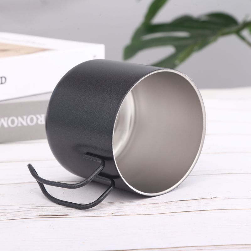 Taza de acero inoxidable kindergarten bebé escuela taza regalo de moda pequeña taza mango portátil taza al por mayor