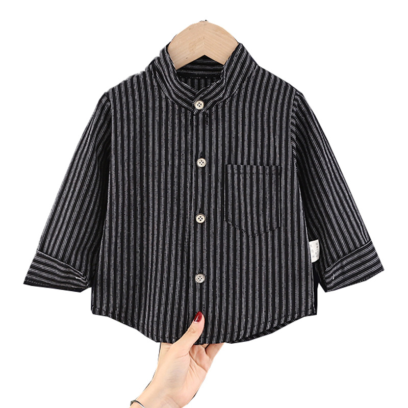 Nuevos niños y niñas camisa de manga larga Camisa de rayas para niños 2024 ropa de otoño ropa para niños bebé camisa casual de moda