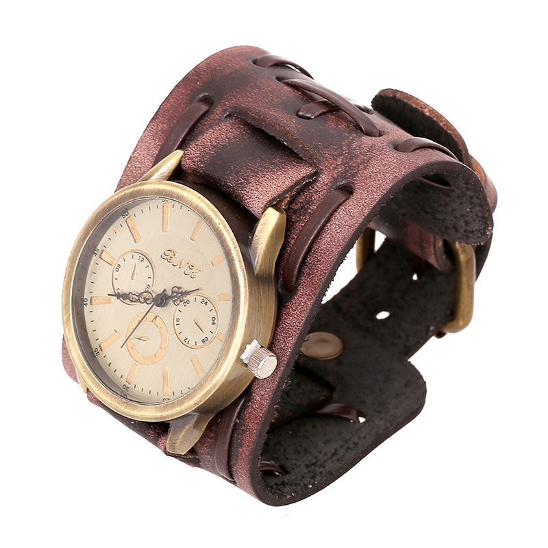 Europe and the United States export jewelry retro leather bracelet watch men's watch personality leather bracelet watch wholesale