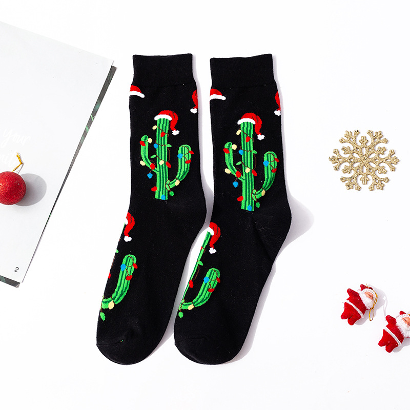 Calcetines de Navidad divertidos Santa Claus personalidad alta-top calcetines de los hombres de moda calcetines de Halloween