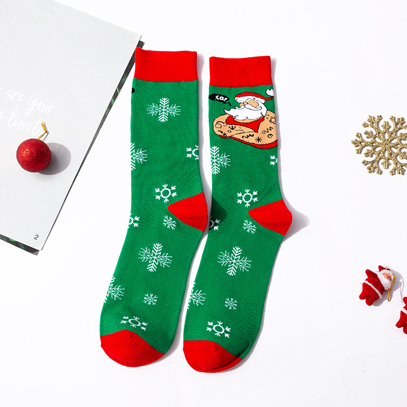 Calcetines de Navidad divertidos Santa Claus personalidad alta-top calcetines de los hombres de moda calcetines de Halloween